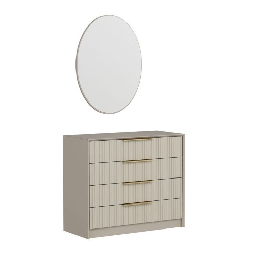 Cassettiera Kale 4 cassetti effetto cannettato colore