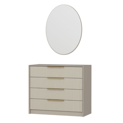 Cassettiera Kale 4 cassetti effetto cannettato colore