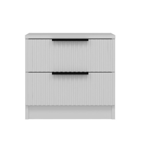 Comodino Kale con 2 cassetti a filo effetto cannettato