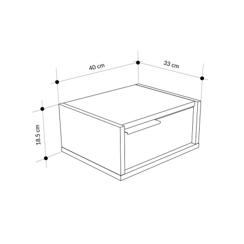 Comodino sospeso Eco in colore nero e rovere oud EFFEZETA