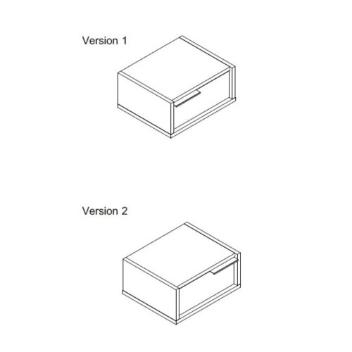 Comodino sospeso Eco in colore nero e rovere oud EFFEZETA