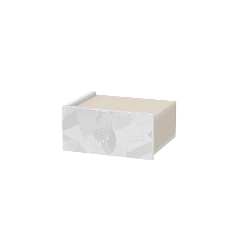 Comodino sospeso Onda colore bianco e cashmere con luci