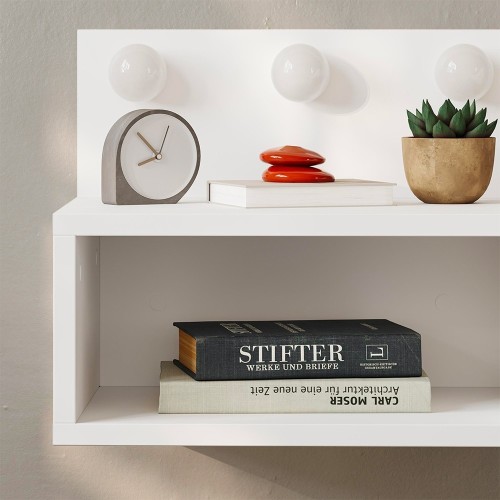 Comodino sospeso Treo con luci integrate colore bianco