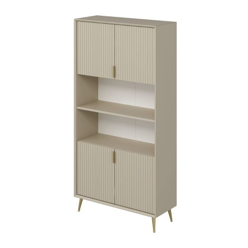 Credenza alta Kale con 4 ante effetto cannettato e 2