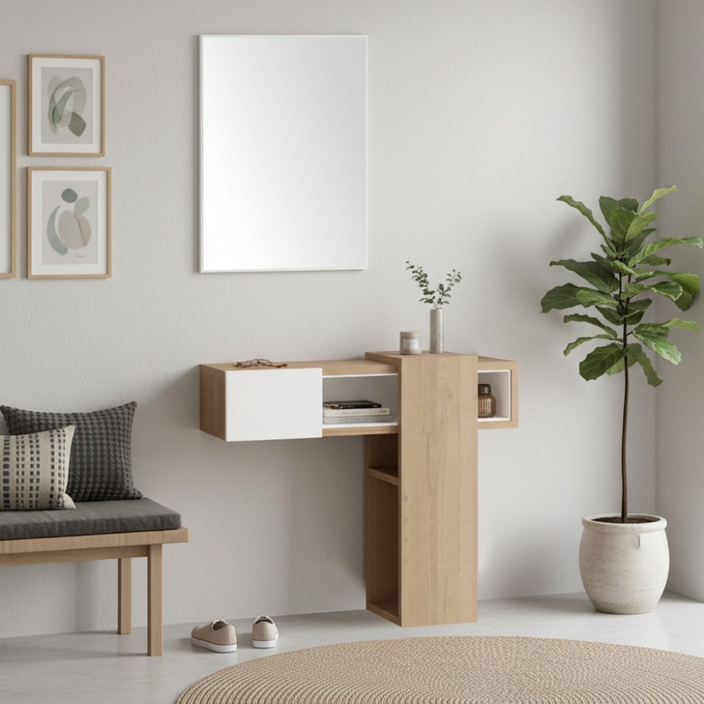 Ingresso Efes rovere bianco con specchio EFFEZETA ITALIA