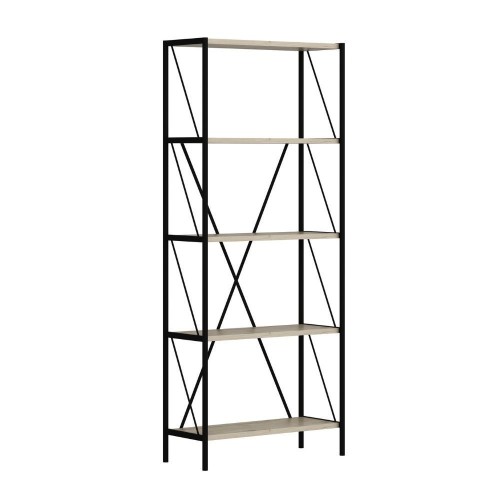 Libreria Axel con struttura in metallo nero e 5 mensole in