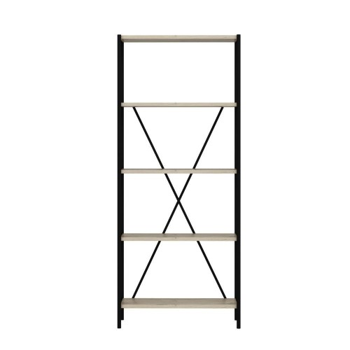 Libreria Axel con struttura in metallo nero e 5 mensole in