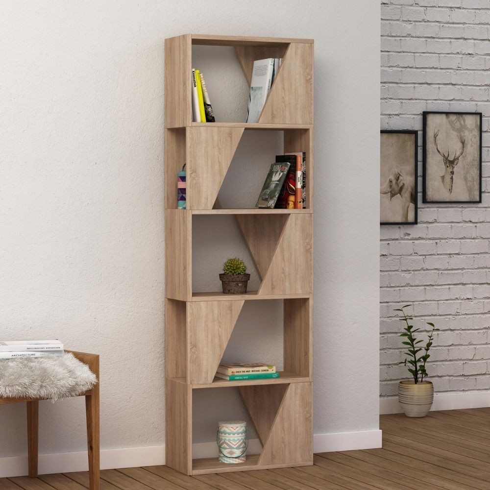 Libreria Frame colore rovere con 5 ripiani EFFEZETA ITALIA