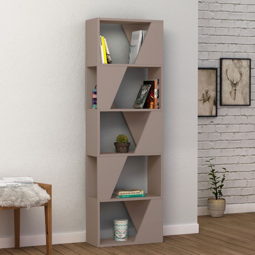 Libreria Frame colore tortora con 5 ripiani EFFEZETA ITALIA