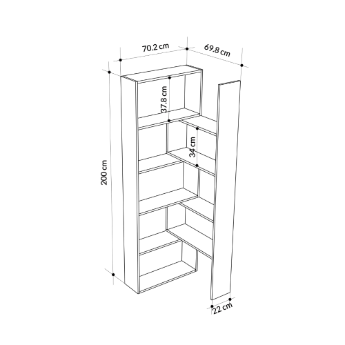Libreria Wish estensibile angolare rovere 200h EFFEZETA
