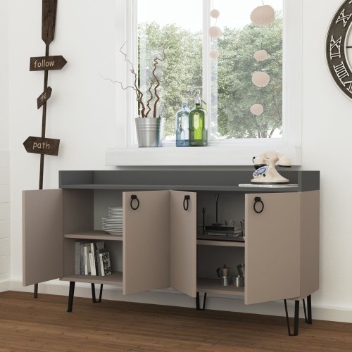 Madia Dea 4 ante tortora antracite 140x36x80 h EFFEZETA