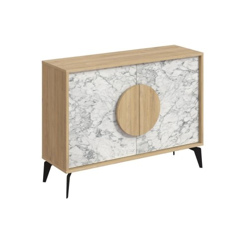 Madia Gora 110 cm struttura colore rovere con ante carrara