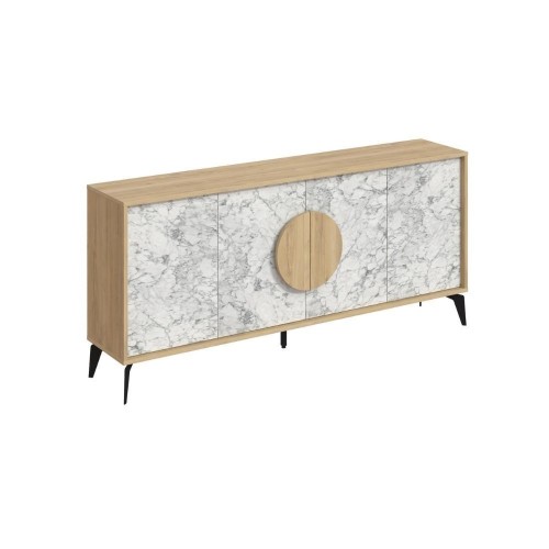 Madia Gora 180 cm struttura colore rovere con ante carrara