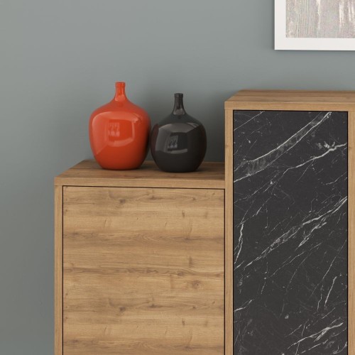 Madia Hermes colore hitit noce con ante e cassetti effetto