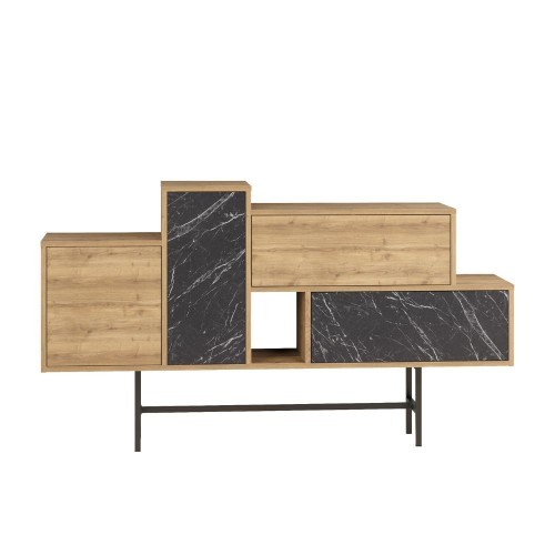 Madia Hermes colore hitit noce con ante e cassetti effetto