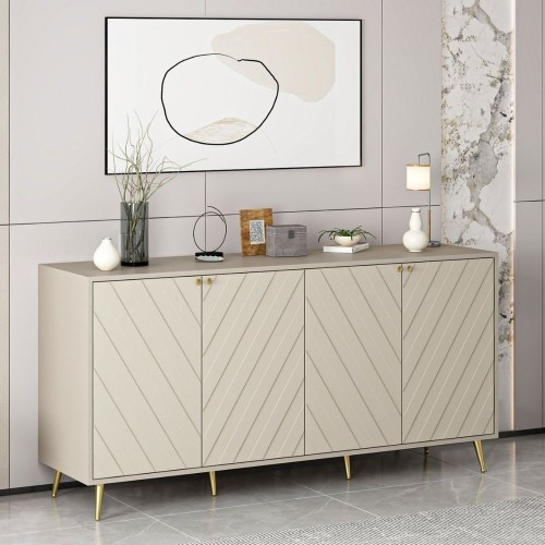 Madia Jana con 4 ante in cashmere con intagli maniglie e