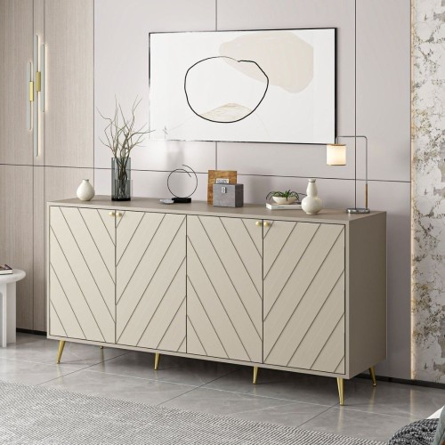 Madia Jana con 4 ante in cashmere con intagli maniglie e