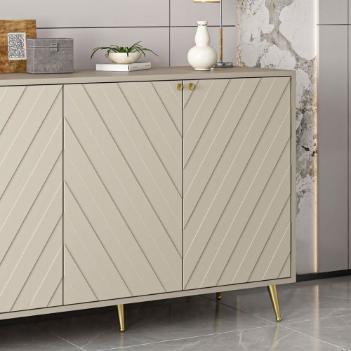 Madia Jana con 4 ante in cashmere con intagli maniglie e