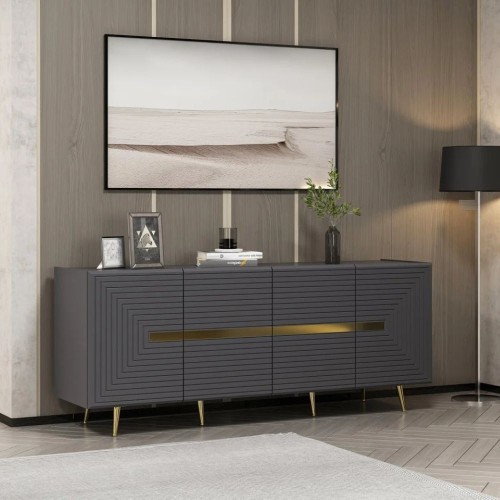 Madia Jose 4 ante antracite con particolari oro 180x47x75h