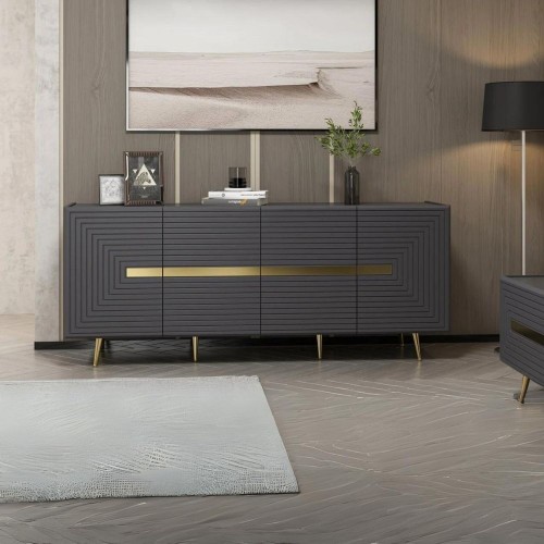 Madia Jose 4 ante antracite con particolari oro 180x47x75h