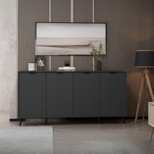 Madia Kale 4 ante a filo effetto cannettato nero con