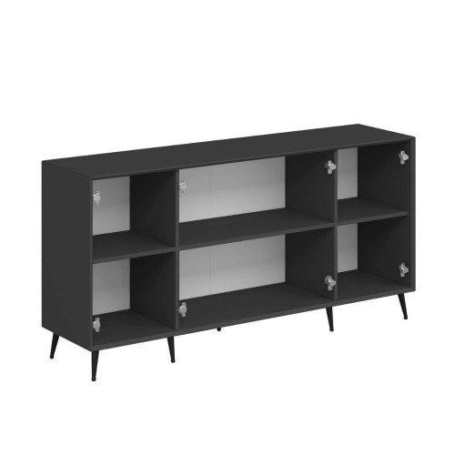 Madia Kale 4 ante a filo effetto cannettato nero con