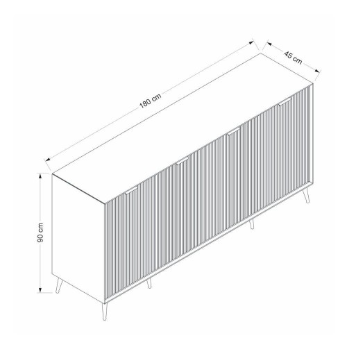 Madia Kale 4 ante a filo effetto cannettato nero con