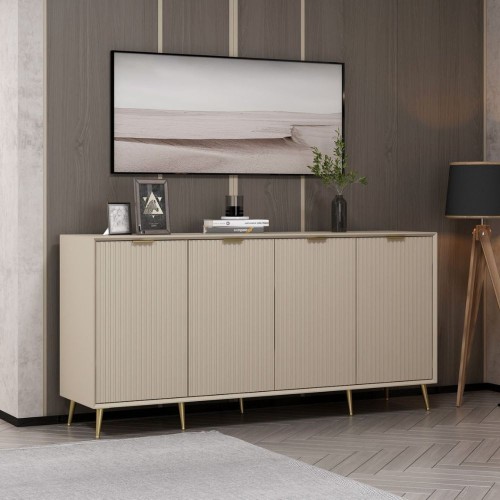 Madia Kale con 4 ante a filo effetto cannettato colore