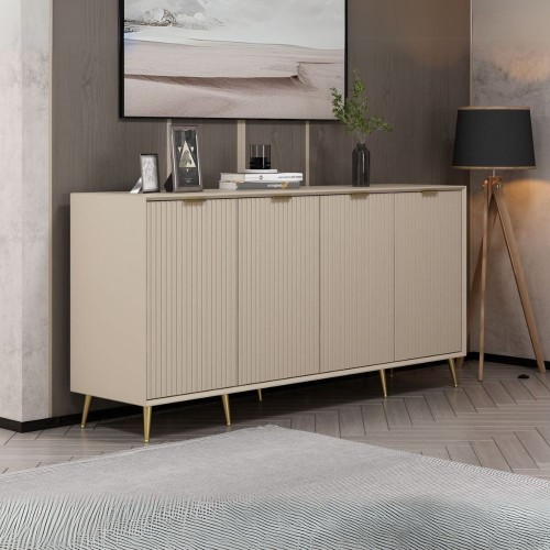 Madia Kale con 4 ante a filo effetto cannettato colore