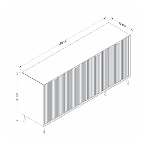 Madia Kale con 4 ante a filo effetto cannettato colore