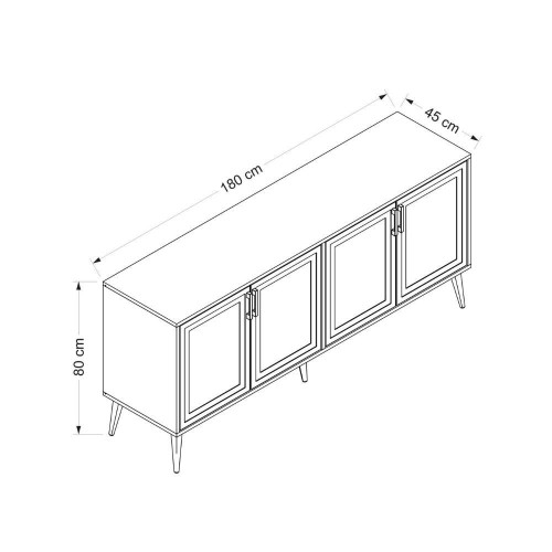Madia Prime con 4 ante colore cashmere con maniglie e