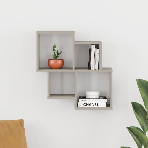 Mensola Oyo con 4 scomparti a vista colore cashmere