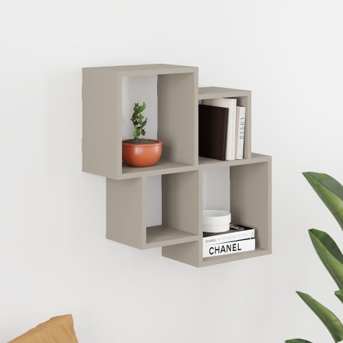 Mensola Oyo con 4 scomparti a vista colore cashmere