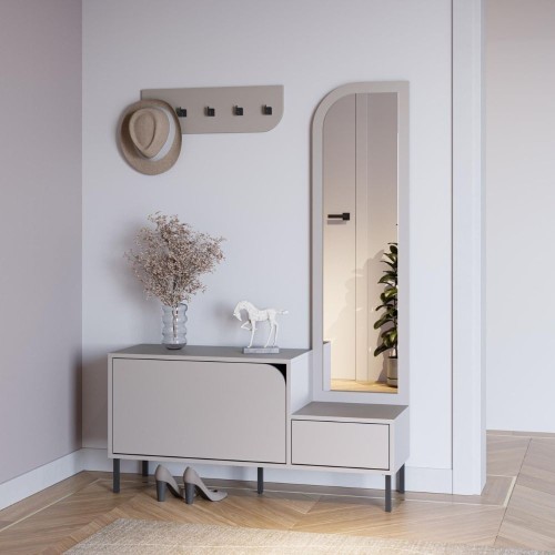 Mobile ingresso Mila con scarpiera ganci appendi abito e