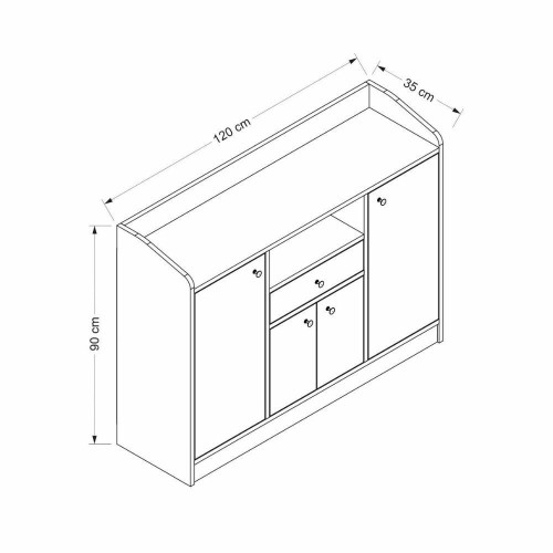 Mobile multiuso Arina con 4 ante 1 cassetto e nicchia a