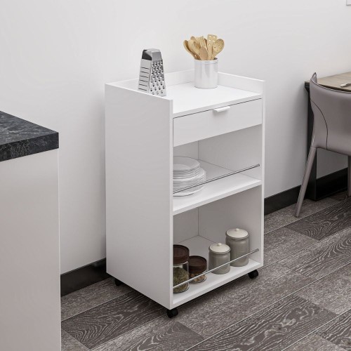 Mobile multiuso Liana con 2 nicchie a giorno e un cassetto