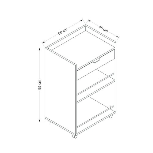 Mobile multiuso Liana con 2 nicchie a giorno e un cassetto