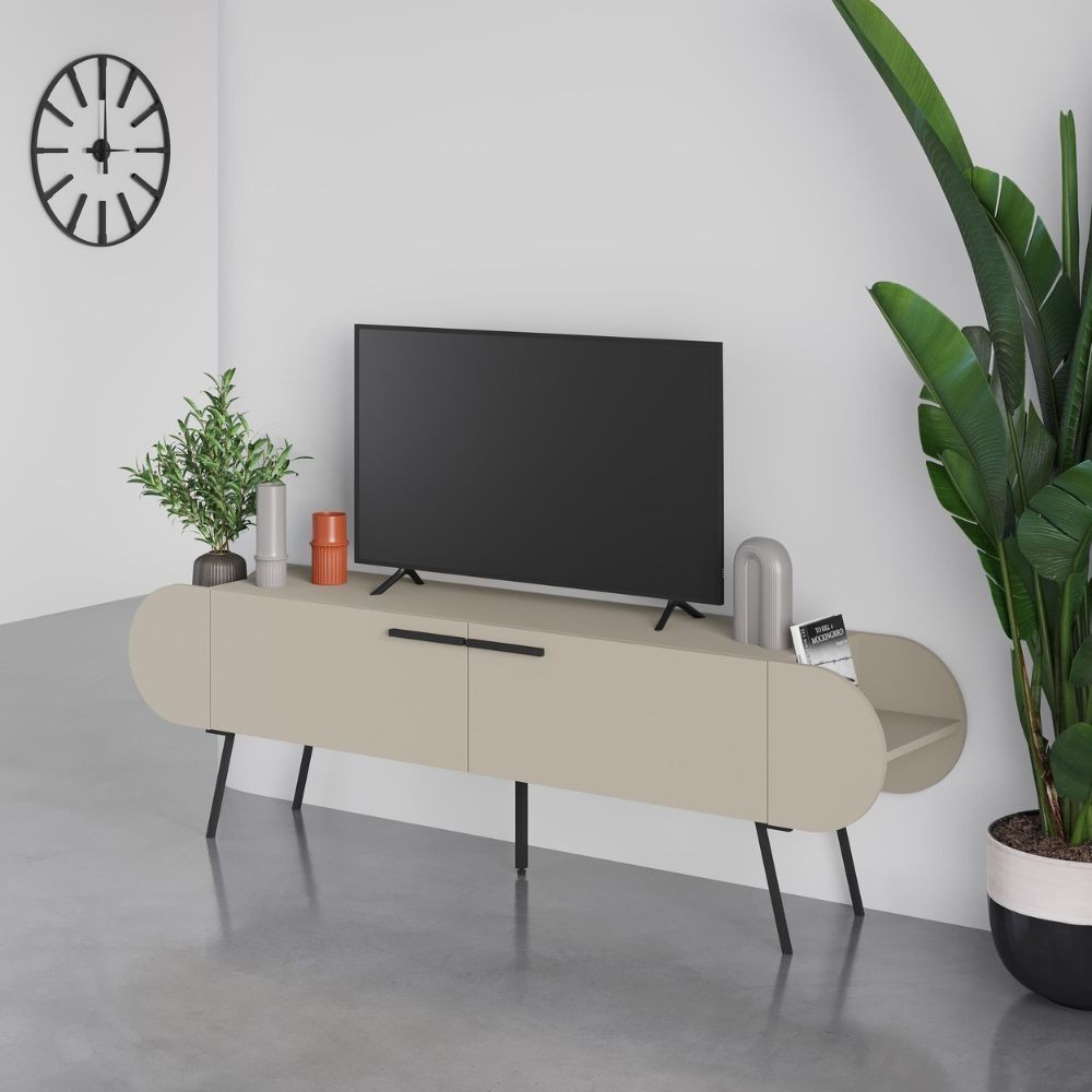 Mobile porta tv Capsule con due ante a ribalta e ripiani