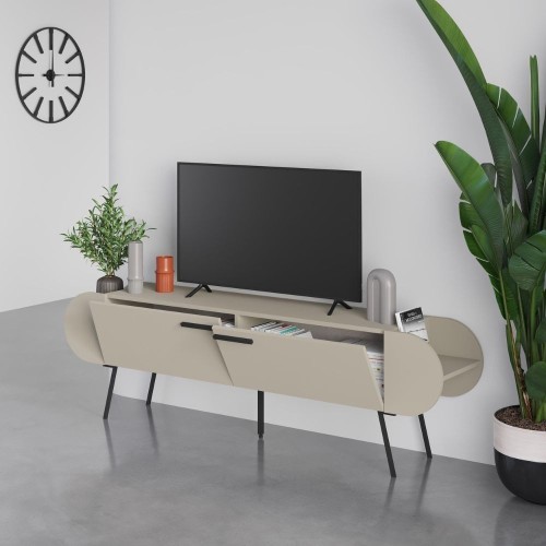 Mobile porta tv Capsule con due ante a ribalta e ripiani