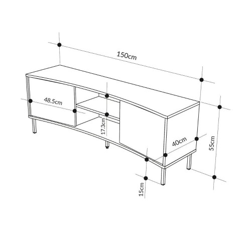 Mobile porta tv Frem con 2 ante e nicchie a giorno colore
