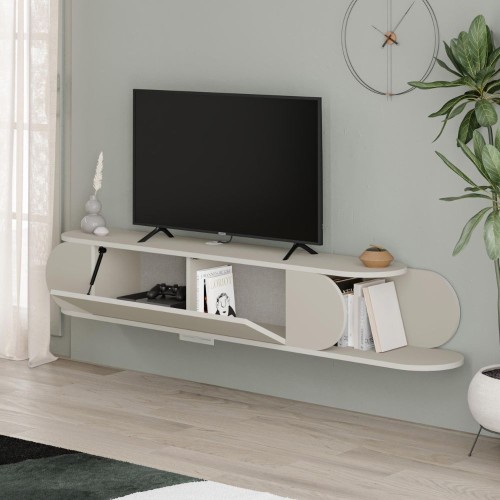 Mobile porta tv sospeso Tone con 2 ante a ribalta e vano