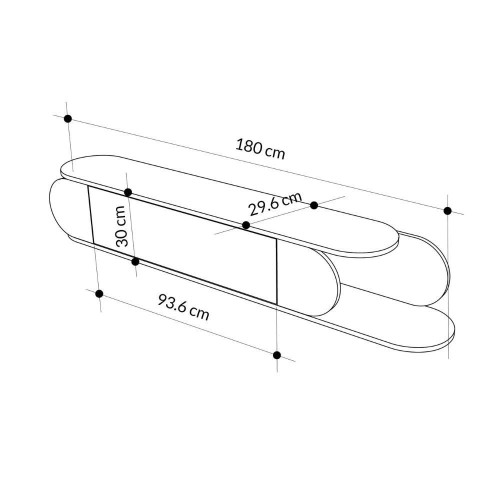 Mobile porta tv sospeso Tone con 2 ante a ribalta e vano
