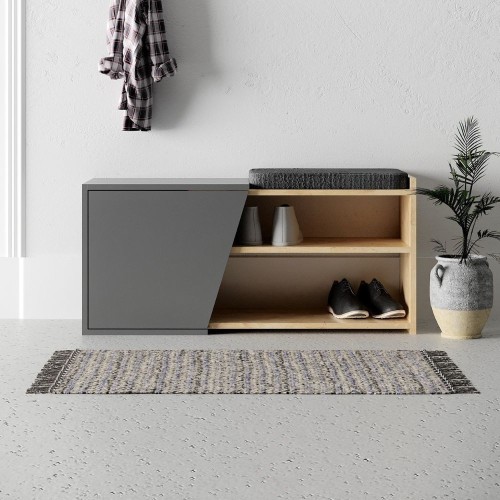 Panca scarpiera Fiona con struttura rovere e frontali