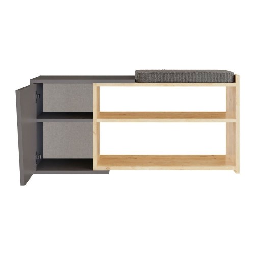 Panca scarpiera Fiona con struttura rovere e frontali