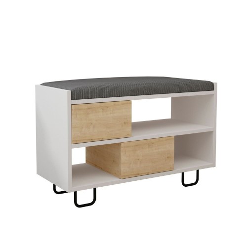 Panca scarpiera Troy struttura bianca e ante a ribalta