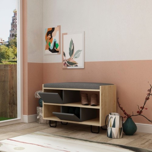 Panca scarpiera Troy struttura rovere e ante a ribalta