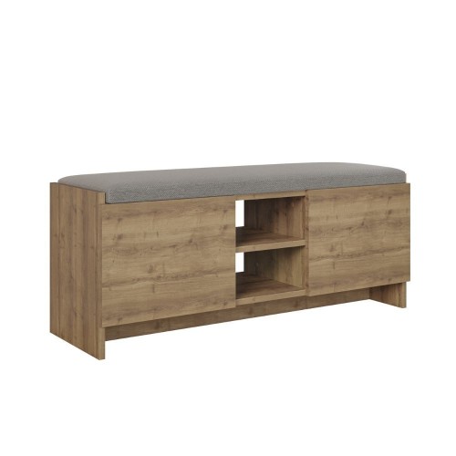 Panca scarpiera Zulla noce con ante e cuscino EFFEZETA