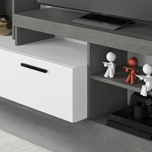 Parete attrezzata cemento bianco Leo EFFEZETA ITALIA