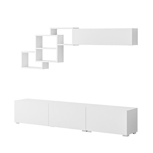 Parete attrezzata Free con nicchie a giorno colore bianco