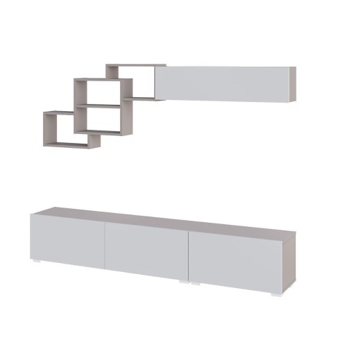 Parete attrezzata Free con nicchie a giorno colore mocha e